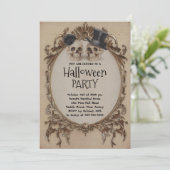 Gotische schedels in Petten Halloween Party Kaart (Staand voorkant)