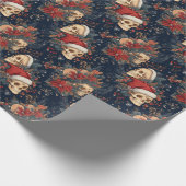 Gotische schedels in Santa Hats Kerstmis Cadeaupapier (Hoek)