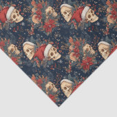 Gotische schedels in Santa Hats Kerstmis Tissuepapier (Detail)
