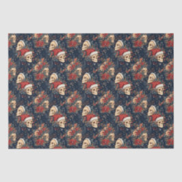 Gotische schedels in Santa Hats Kerstmis Tissuepapier