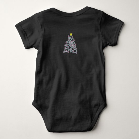 Gotische schedels Kerstboom Baby Bodysuit (Achterkant)