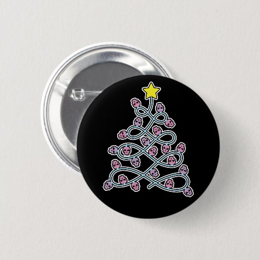 Gotische schedels Kerstboom Button (Voorkant /achterkant)