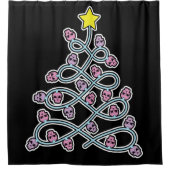 Gotische schedels Kerstboom Douche Gordijn (Voorkant)