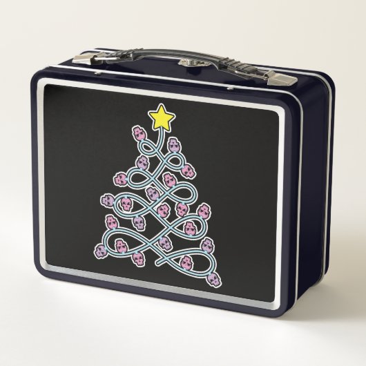 Gotische schedels Kerstboom Lunchbox (Achterkant)