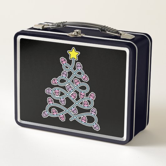 Gotische schedels Kerstboom Lunchbox (Voorkant)