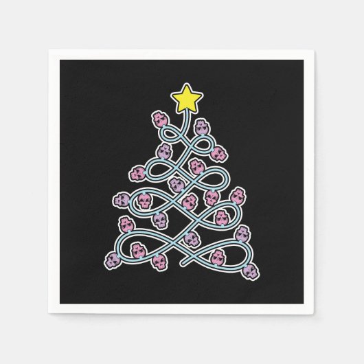 Gotische schedels Kerstboom Papier servetten (Voorkant)