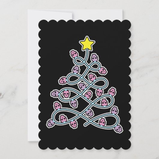 Gotische schedels Kerstboom plat Wenskaart Kaart (Voorkant)