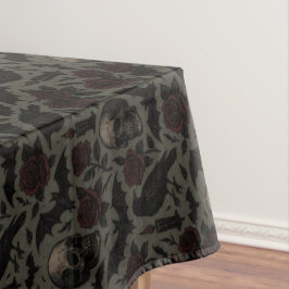 Gotische schedels, kraaien en Rozen Tafelkleed
