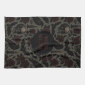 Gotische schedels, kraaien en Rozen Theedoek (Horizontaal)