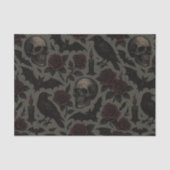 Gotische schedels, kraaien en Rozen Tissuepapier (Voorkant)