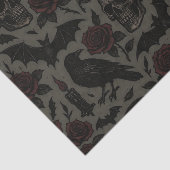 Gotische schedels, kraaien en Rozen Tissuepapier (Detail)