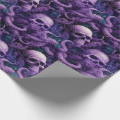 Gotische schedels Octopus Steampunk Oceaan Cadeaupapier (Hoek)