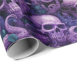 Gotische schedels Octopus Steampunk Oceaan Cadeaupapier