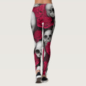 Gotische schedels Red Roses Garden Leggings (Achterkant)