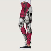 Gotische schedels Red Roses Garden Leggings (Links)