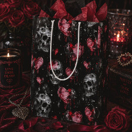 Gotische schedels & Rode harten Donkere romantiek Medium Cadeauzakje