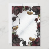 Gotische schedels Rode rozen Witte Halloween bruil Kaart (Achterkant)