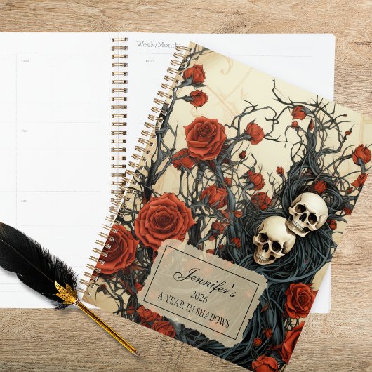 Gotische schedels & rozen planner