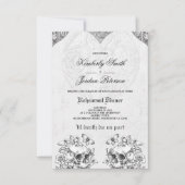 Gotische schedels sombere donkere huwelijksrepetit kaart (Voorkant)