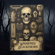  Gotische schedels, Spooky Halloween Monogram