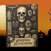  Gotische schedels, Spooky Halloween Monogram Notitieboek