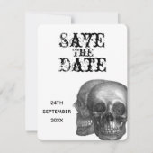 Gotische Schedels Trouwen Save The Date Kaart (Voorkant)