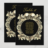 Gotische schedels Trouwplattegrond Tafelnummer (Voorkant / Achterkant)