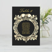 Gotische schedels Trouwplattegrond Tafelnummer (Staand voorkant)