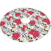 Gotische schedels Vleermuizen en bloemen Gothic Kerstboom Rok (Gekanteld)