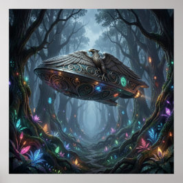 Gotische schemering landschap met etherische Pelas Poster