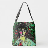 Gotische schoonheidsportret crossbody tas (Achterkant)