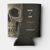 Gotische Sepia Halve schedel Hoofd  Hallobruiloft Blikjeskoeler (Voorkant)