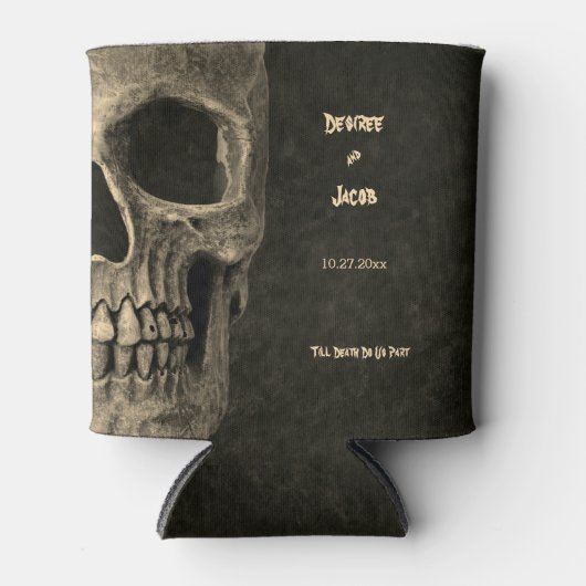 Gotische Sepia Halve schedel Hoofd  Hallobruiloft Blikjeskoeler (Voorkant)