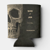 Gotische Sepia Halve schedel Hoofd  Hallobruiloft Blikjeskoeler (Achterkant)