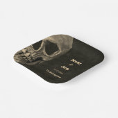 Gotische Sepia Halve schedel Hoofd Hallobruiloft Papieren Bordje (Gebogen)