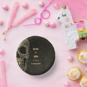 Gotische Sepia Halve schedel Hoofd Hallobruiloft Papieren Kommen (Feest)