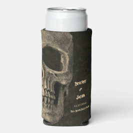 Gotische Sepia Halve schedel Hoofd  Hallobruiloft Seltzer Blikjeskoeler