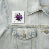 Gotische Shabby-Chic Paarse & Oranje Bloemen Huwel Naamplaatje (In situ)