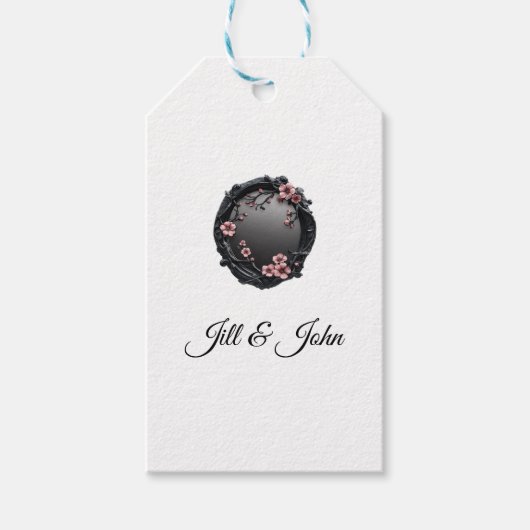 Gotische Sierlijke Frame Favor Tag Cadeaulabel (Voorkant)