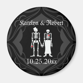 Gotische Skelet Bruid & bruidegom Save the Date Ma Magneet