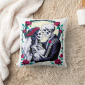 Gotische Skelet Bruid en Bruidegom Donkere Romanti Kussen (Deken)