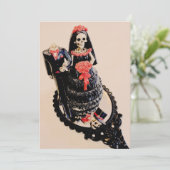 Gotische skelet bruid hoofdloze bruidegom save the save the date (Staand voorkant)