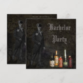 Gotische Skelet Bruidegom & Giftige Bachelor Party Kaart (Voorkant / Achterkant)
