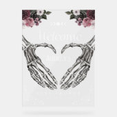 Gotische Skelet Handen Hart Baby shower Welkom Acryl Bord (Voorkant)