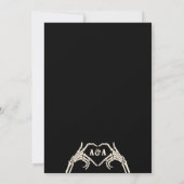 Gotische skelet koele bruiloft save the date (Achterkant)