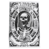 Gotische Skelet Lijn Tekening Custom Jaar Hallowee Medium Cadeauzakje (Achterkant)