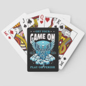 Gotische Skelet Monogram Initiaal Letters Pokerkaarten (Achterkant)