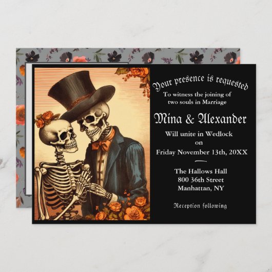 Gotische  Skelet Paar QRC (Voorkant / Achterkant)