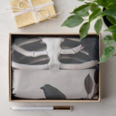Gotische Skelet Raven Veren Bloemen Decoupage Tissuepapier (Geschenk)