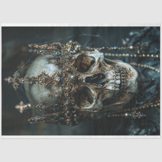 Gotische Skelet Schedel Decoupage Tissue Paper Tissuepapier (Voorkant)